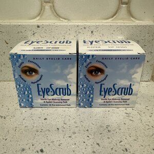 2-Alcon Eye Scrub Sterile Eye Makeup Remover Eyelid Cleansing Pads 30c Exp 25/26